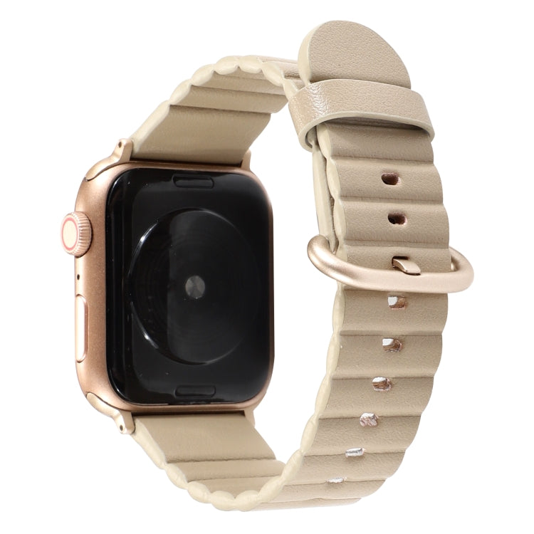 Frerndorf | Loop-Streifen-Uhrenarmband mit Eisen-Schnalle für Apple Watch Series 7 45 mm / 6 & SE & 5 & 4 44 mm / 3 & 2 & 1 42 mm (Champagner Gold)