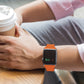 Frerndorf | Lederarmband mit Stahlknopf für Apple Watch Series 9&8&7 41mm / SE 3&SE 2&6&SE&5&4 40mm / 3&2&1 38mm (Orange)