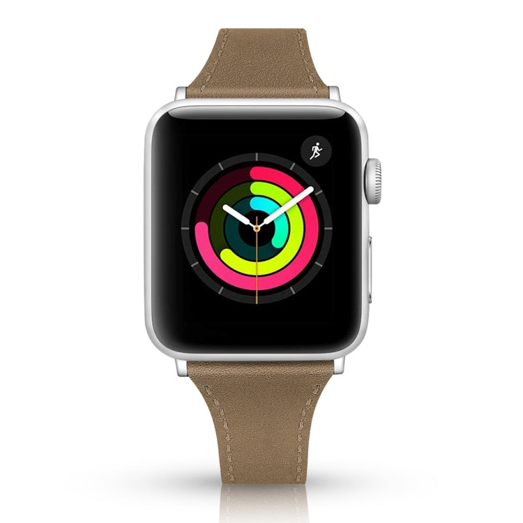 Frerndorf | Lederuhrband mit Stahlknopf für Apple Watch Serie 9&8&7 41mm / SE 3&SE 2&6&SE&5&4 40mm / 3&2&1 38mm (Hellbraun)