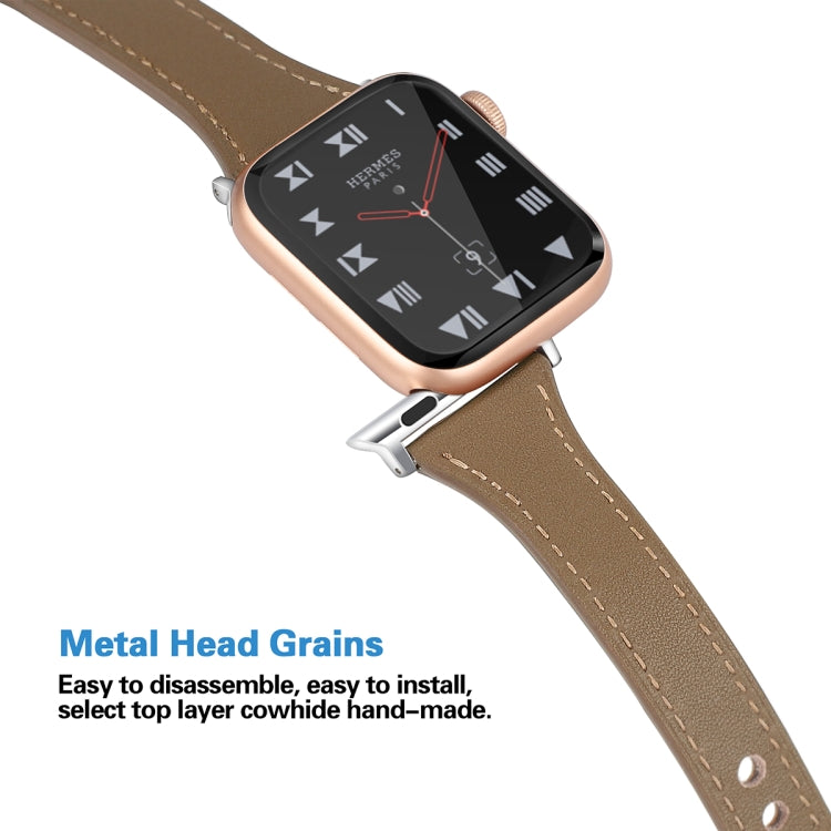 Frerndorf | Lederuhrband mit Stahlknopf für Apple Watch Serie 9&8&7 41mm / SE 3&SE 2&6&SE&5&4 40mm / 3&2&1 38mm (Hellbraun)