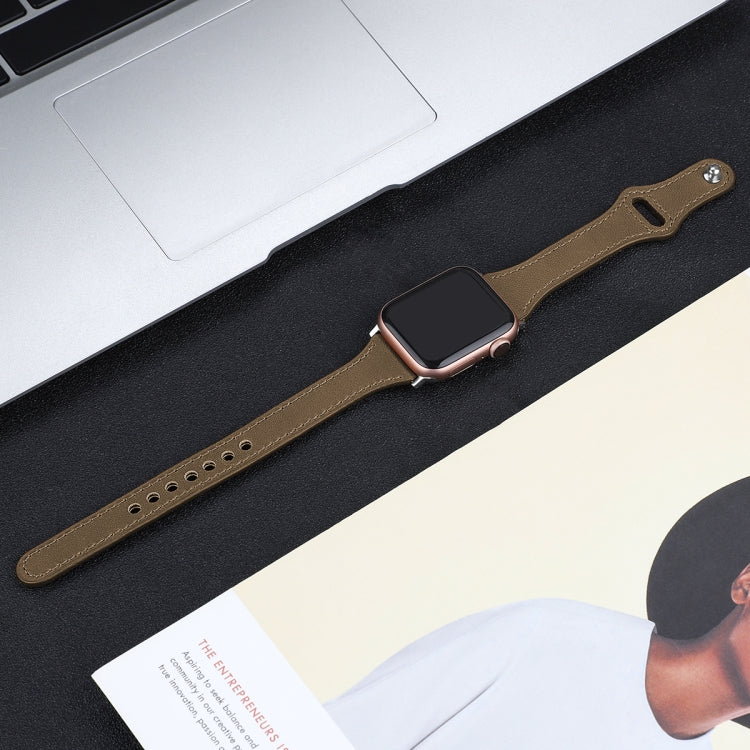 Frerndorf | Lederuhrband mit Stahlknopf für Apple Watch Serie 9&8&7 41mm / SE 3&SE 2&6&SE&5&4 40mm / 3&2&1 38mm (Hellbraun)
