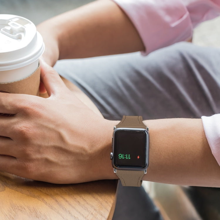 Frerndorf | Lederuhrband mit Stahlknopf für Apple Watch Serie 9&8&7 41mm / SE 3&SE 2&6&SE&5&4 40mm / 3&2&1 38mm (Hellbraun)