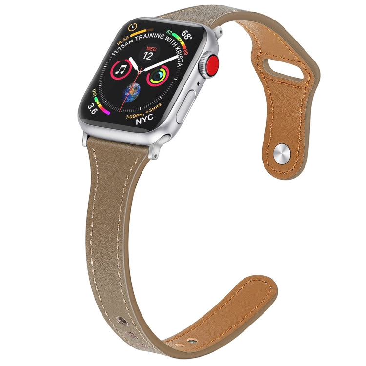Frerndorf | Lederuhrband mit Stahlknopf für Apple Watch Serie 9&8&7 41mm / SE 3&SE 2&6&SE&5&4 40mm / 3&2&1 38mm (Hellbraun)