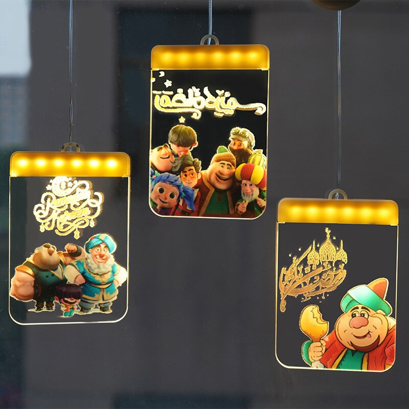 EID Mubarak LED Licht Tischornamente 3D Acryl Nachtlampe Muslim Ramadan Party Eid Al Adha Ramadan Dekoration für Zuhause