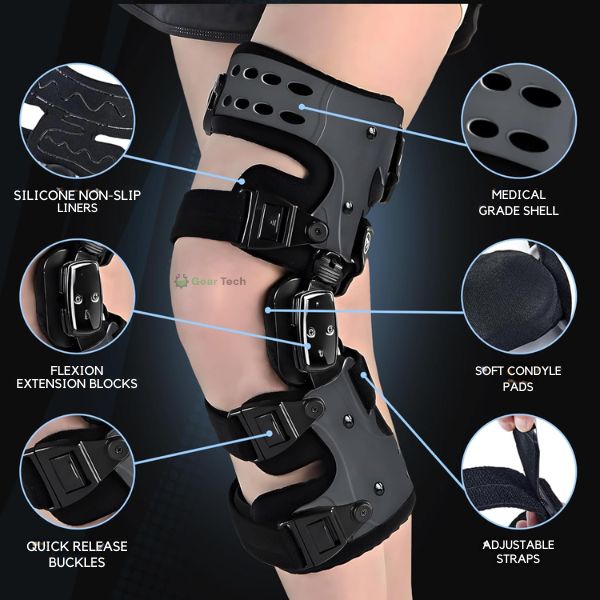 Frendorf | Osteoarthritis Relief Knee Brace | Medial & Lateral Support to Alleviate Bone-on-Bone Arthritis, Adjustable Size for Increased Comfort