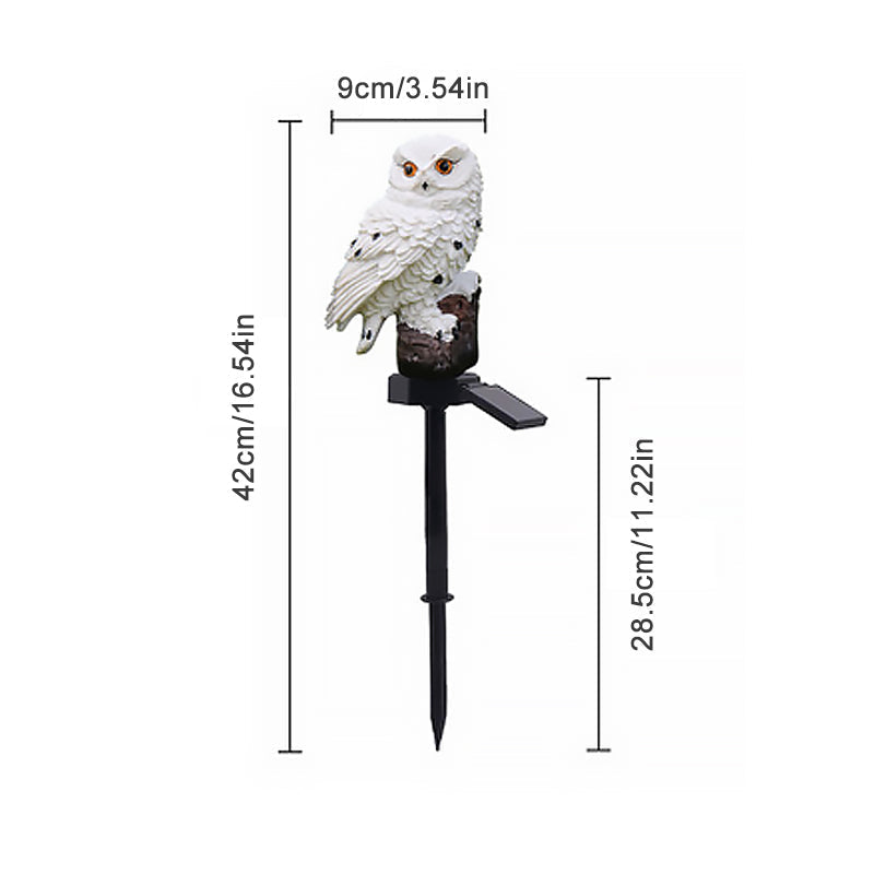 Frendorf | Outdoor Uhu Statue LED Solar Gartenlicht Wasserdichte Rasenlampe