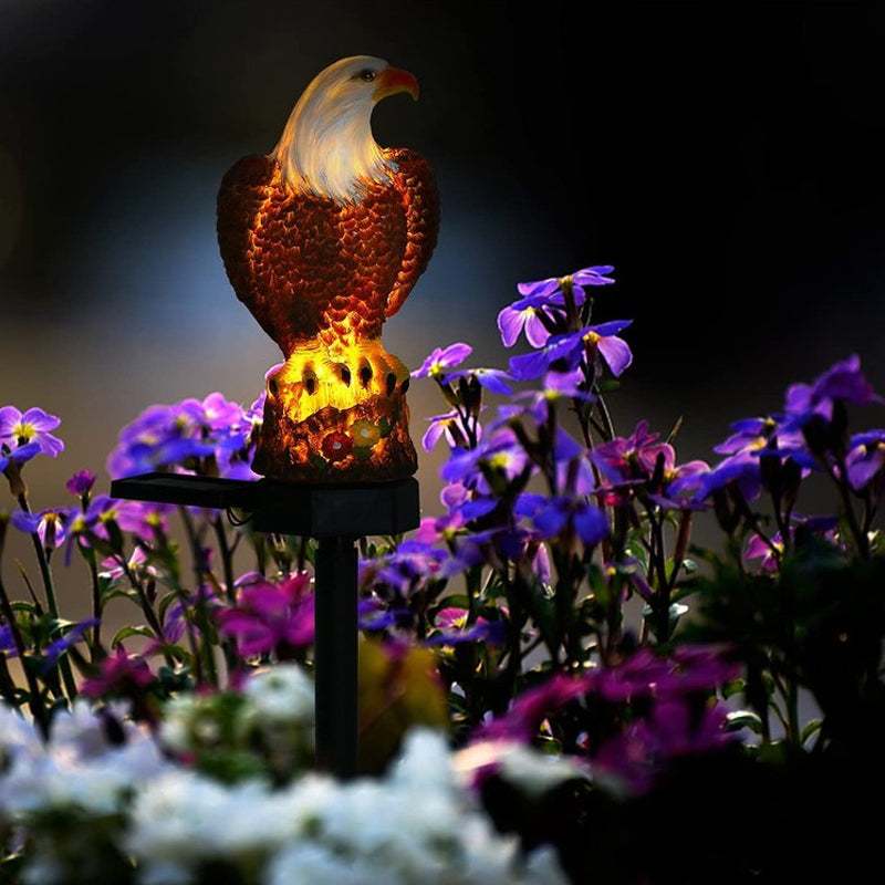 Frendorf | Garten-Eule-Papagei-Statue LED Solarlicht Außen wasserdicht Rasenlampe