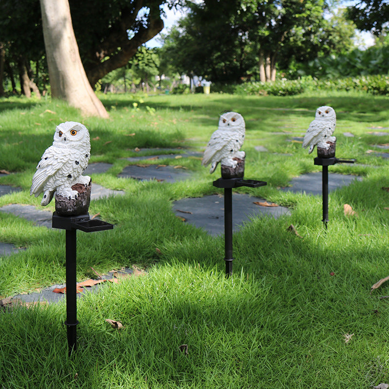 Frendorf | Outdoor Uhu Statue LED Solar Gartenlicht Wasserdichte Rasenlampe
