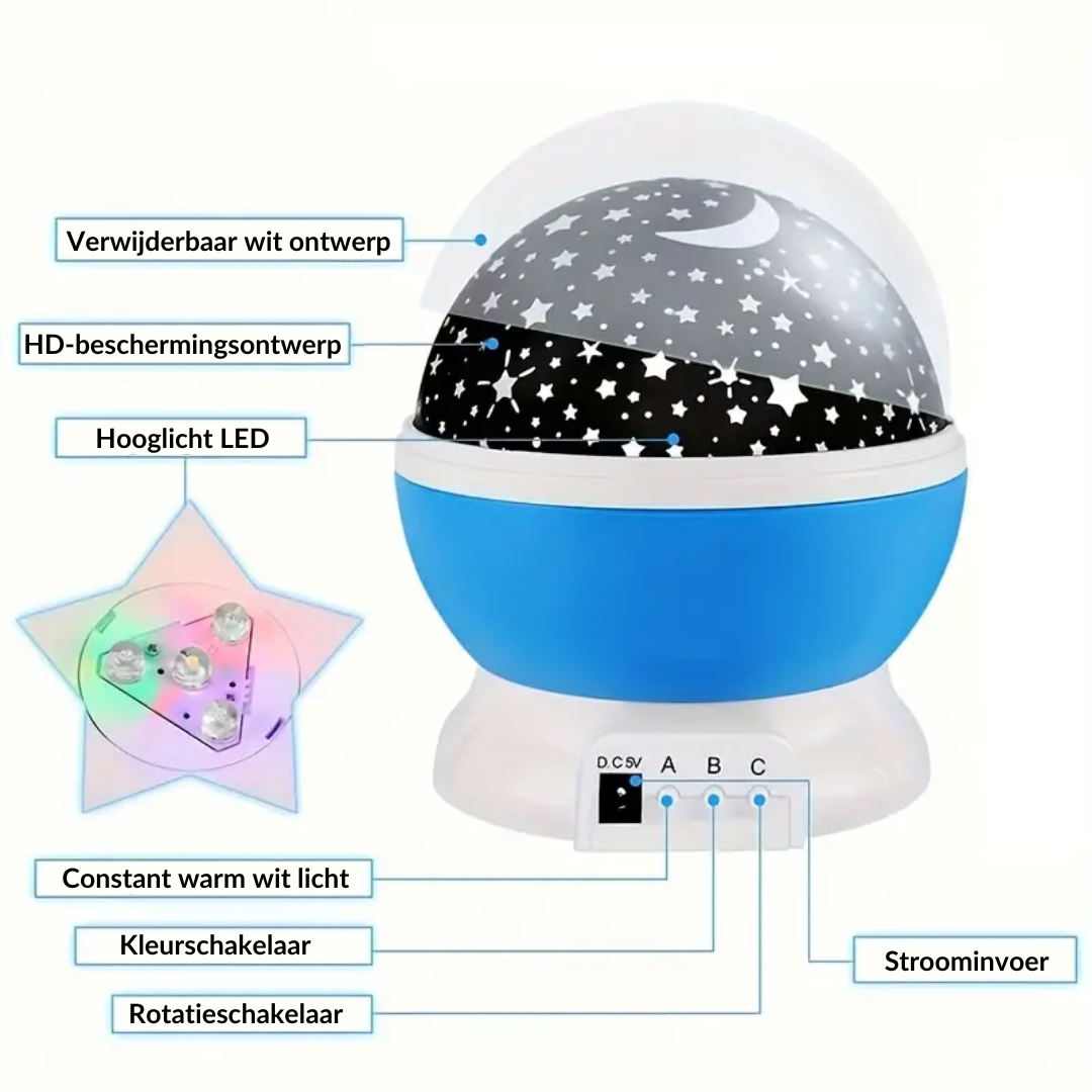 Frendorf | Sternenprojektor Nachttischlampe - Luna