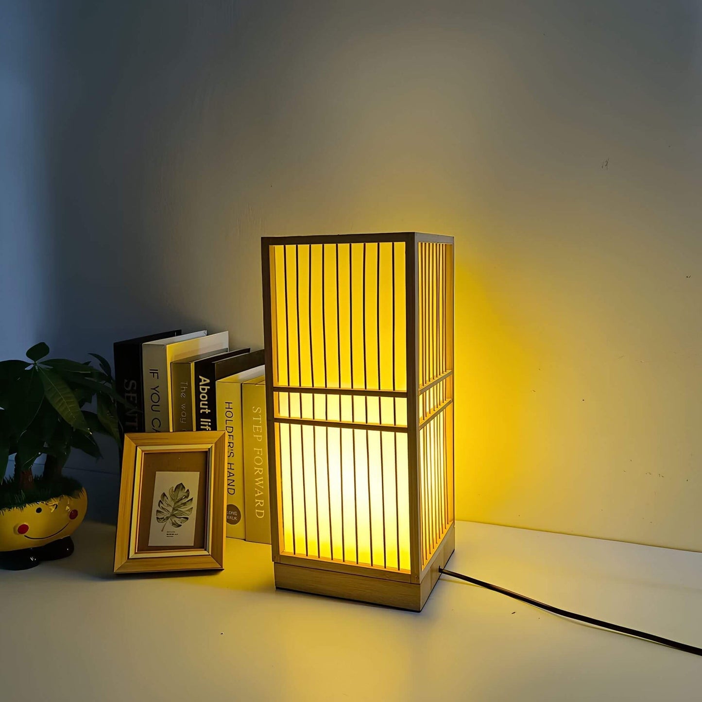 Frendorf | ZenGlow Japanisch inspirierte LED Tischlampe – Einzigartiges Design mit warmer Ausstrahlung