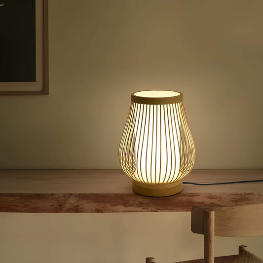 Frendorf | ZenGlow Japanisch inspirierte LED Tischlampe – Einzigartiges Design mit warmer Ausstrahlung