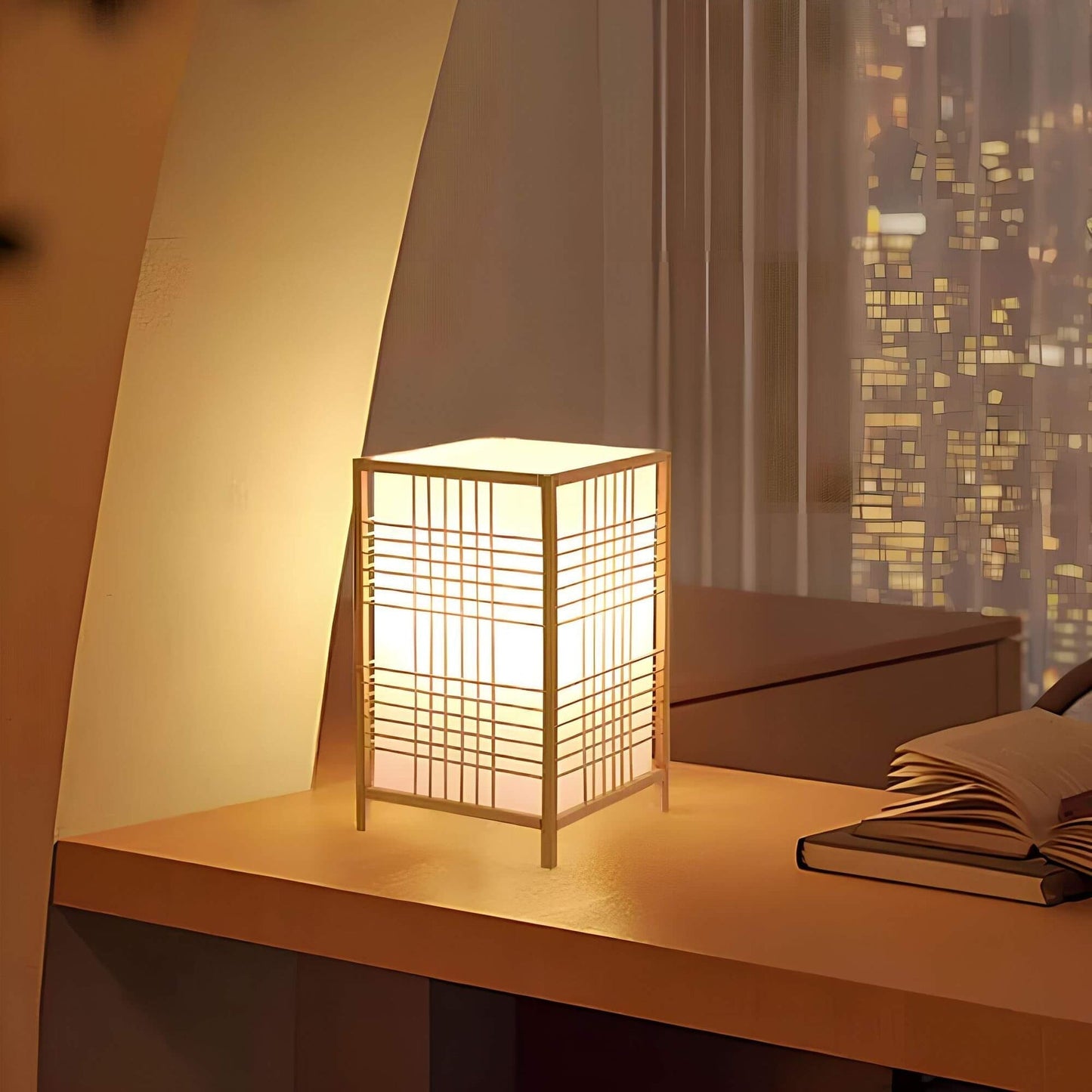 Frendorf | ZenGlow Japanisch inspirierte LED Tischlampe – Einzigartiges Design mit warmer Ausstrahlung
