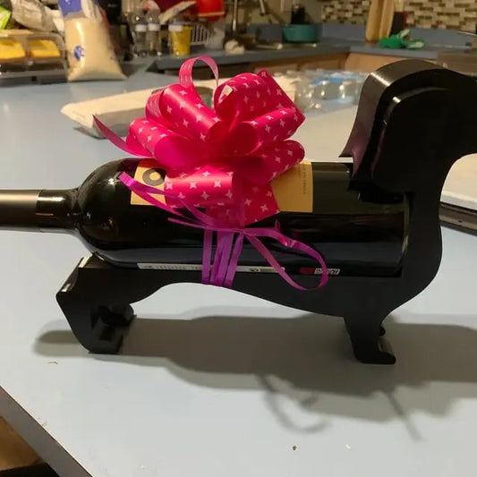 Frendorf | Einzigartiger Dachshund-Weinflaschenhalter – Ideal für Weinliebhaber