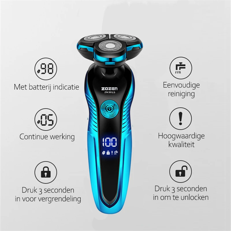 Frendorf | Elektrischer Rasierer für Männer | Nass/Trocken Rasur | USB Wiederaufladbar | Schnellladefunktion