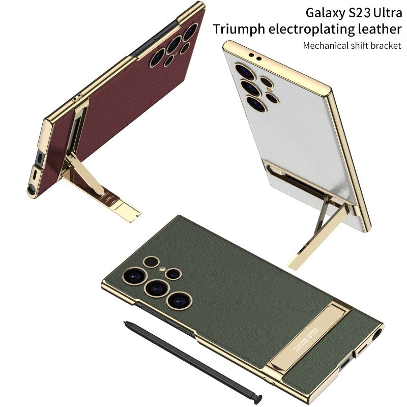 Frendorf | Electroplated PU-Leder Handyhülle für Samsung S25