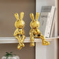 Elektroplattierung Hase Set von 2 Stück Skulptur für Wohnkultur Schreibtischdekoration Wohnzimmer Dekor Tierskulptur 2023 Hase