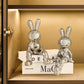 Elektroplattierung Hase Set von 2 Stück Skulptur für Wohnkultur Schreibtischdekoration Wohnzimmer Dekor Tierskulptur 2023 Hase