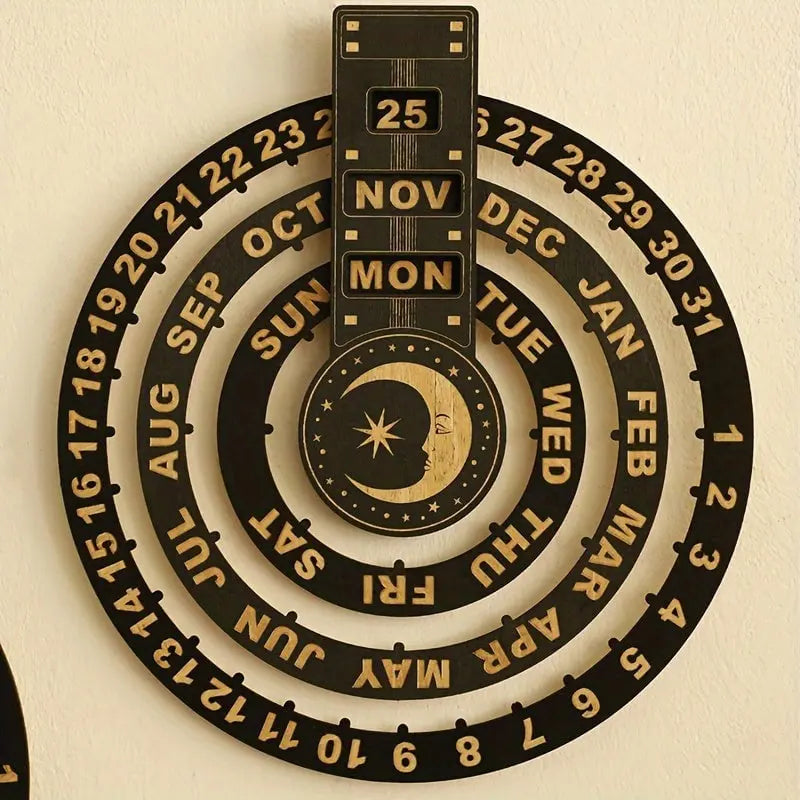 Frendorf | Eleganter Holzkalender mit Rotationsmechanismus