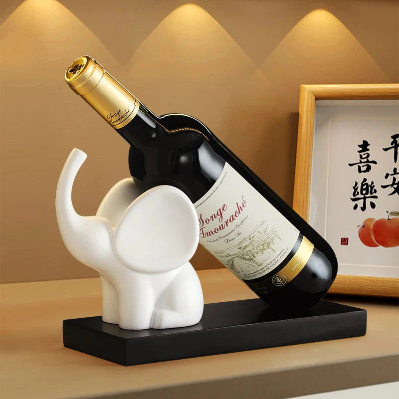 Elefantenstatue mit Weinfass Tisch Ornamente Tier Skulptur Windhalter Home Decor Süße Elefantenfigur Harz Handwerk Kunst
