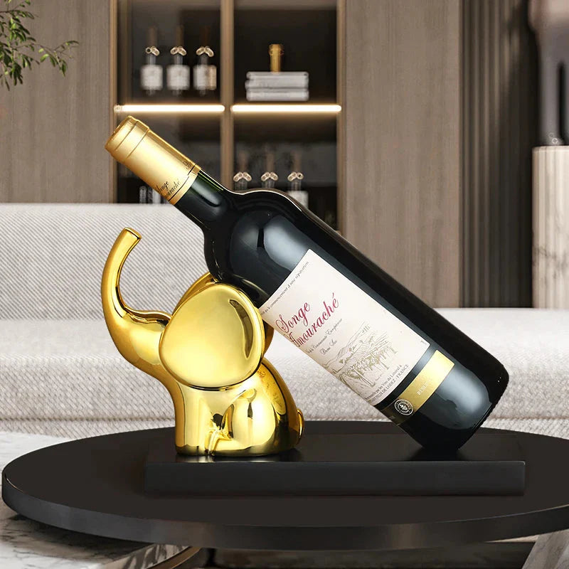 Elefantenstatue mit Weinfass Tisch Ornamente Tier Skulptur Windhalter Home Decor Süße Elefantenfigur Harz Handwerk Kunst