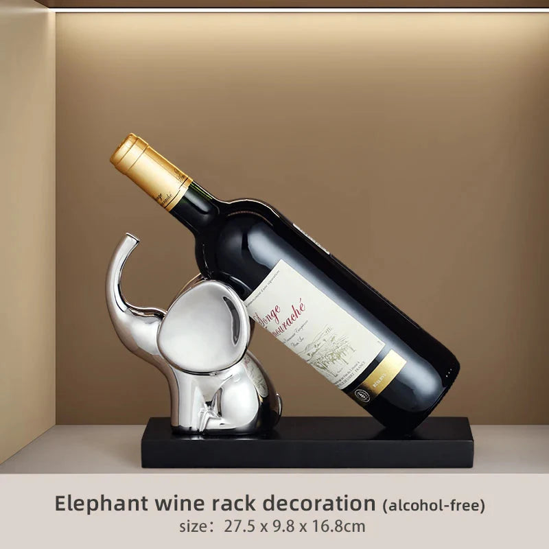 Elefantenstatue mit Weinfass Tisch Ornamente Tier Skulptur Windhalter Home Decor Süße Elefantenfigur Harz Handwerk Kunst