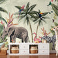 Frendorf | Elefant Zebra Flamingos Aquarell Kunst Tapete Wandbild