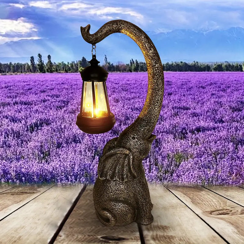 Frendorf | SolarElegance Solar Gartenlampe Enchanted Elephant | Stimmungslicht für Außen | Umweltfreundlich | Garten Deko Lampe