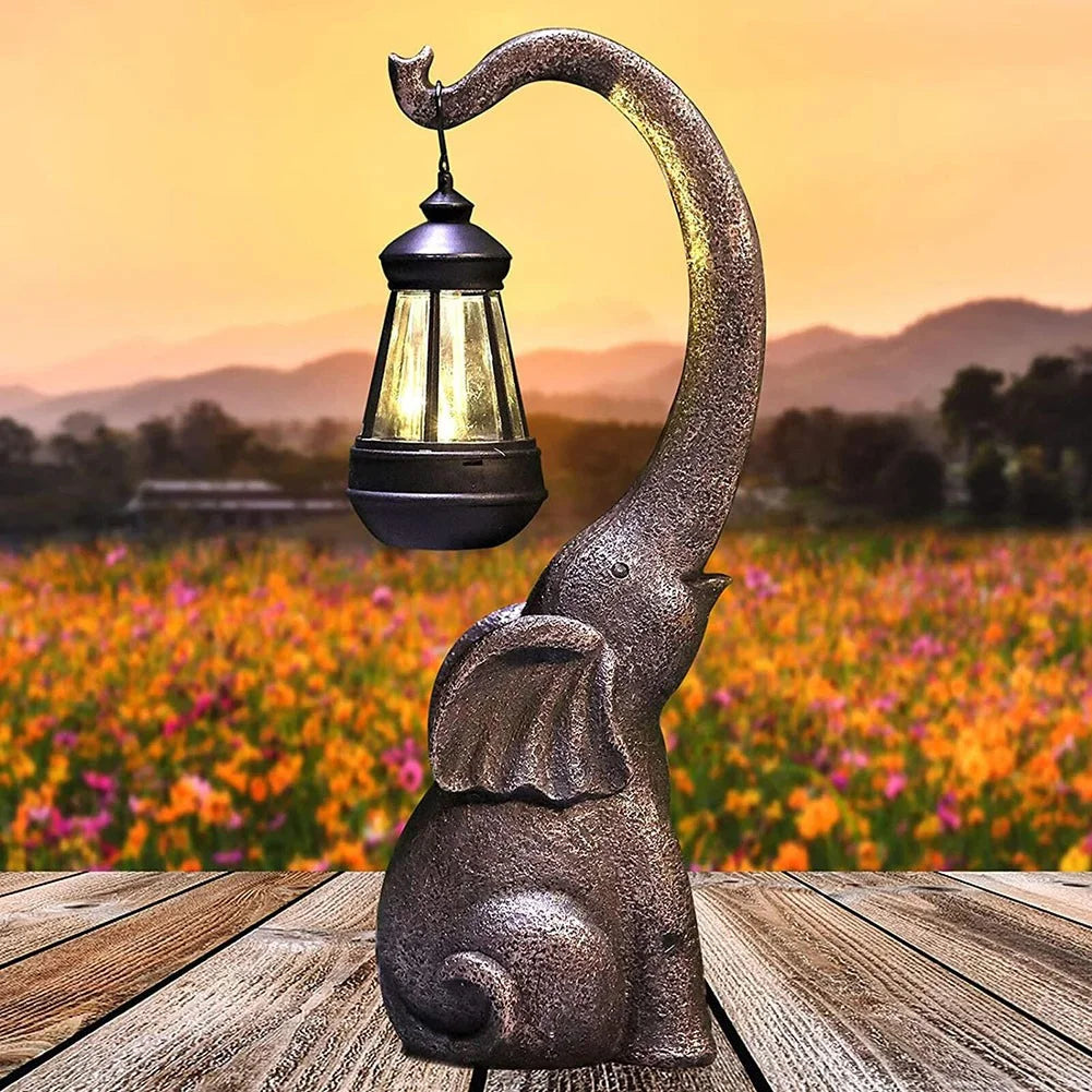 Frendorf | SolarElegance Solar Gartenlampe Enchanted Elephant | Stimmungslicht für Außen | Umweltfreundlich | Garten Deko Lampe