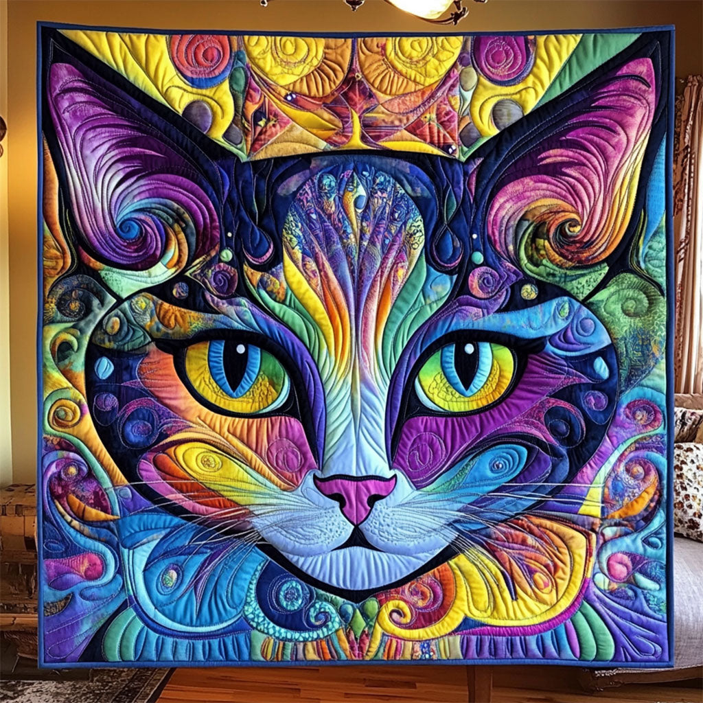 Ethereal Cat Abstract Quilt