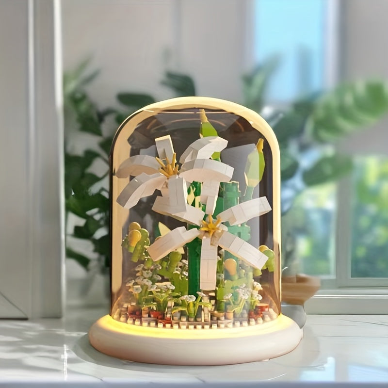 Frendorf | BloomGlow - LED-Glaskuppelleuchte mit konservierten Blumen