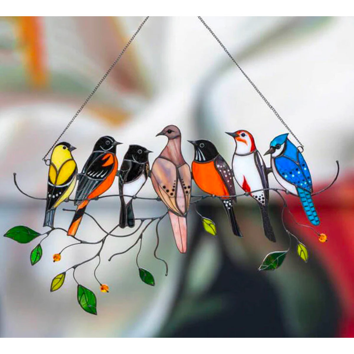 Buntglas Vogel Suncatcher - Francia