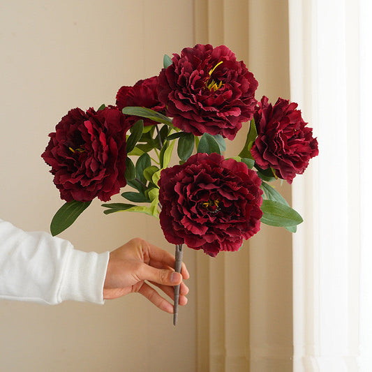 Frendorf | Künstliche 5 große Kopf Pfingstrosenblumen