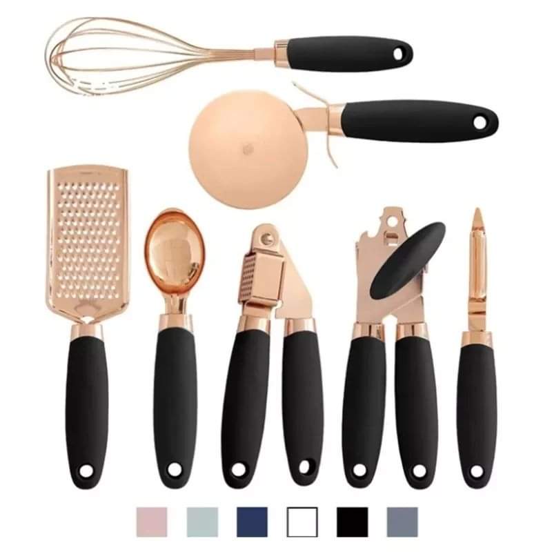 Frendorf | 7-teiliges Roségold Küchenzubehör Set