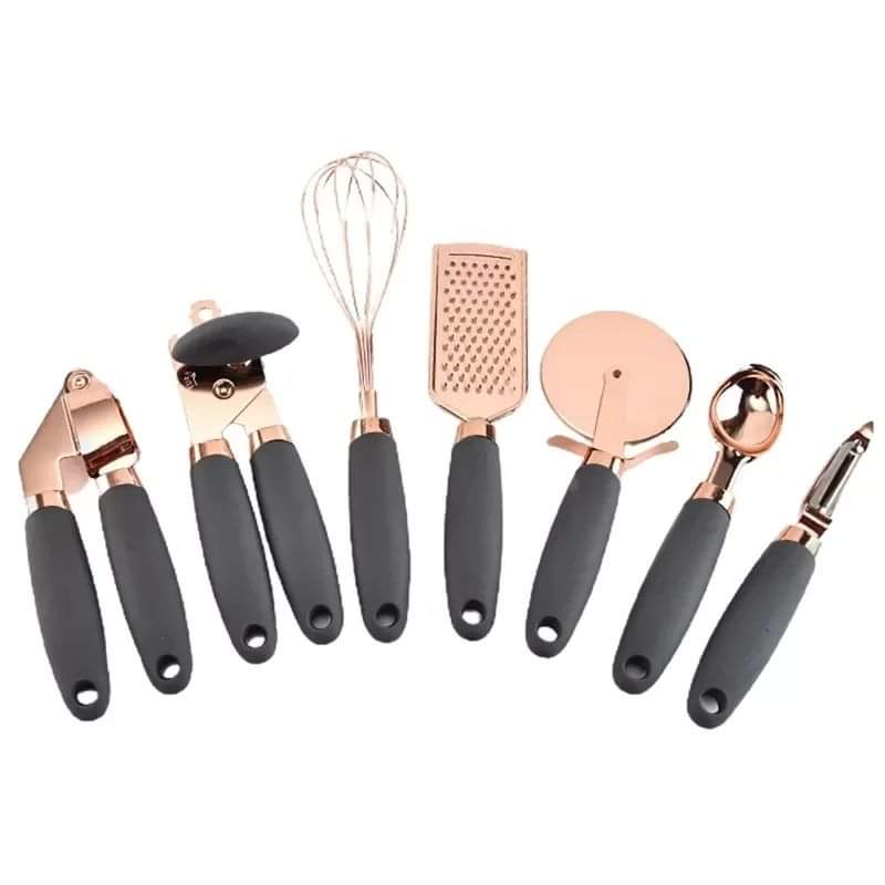 Frendorf | 7-teiliges Roségold Küchenzubehör Set