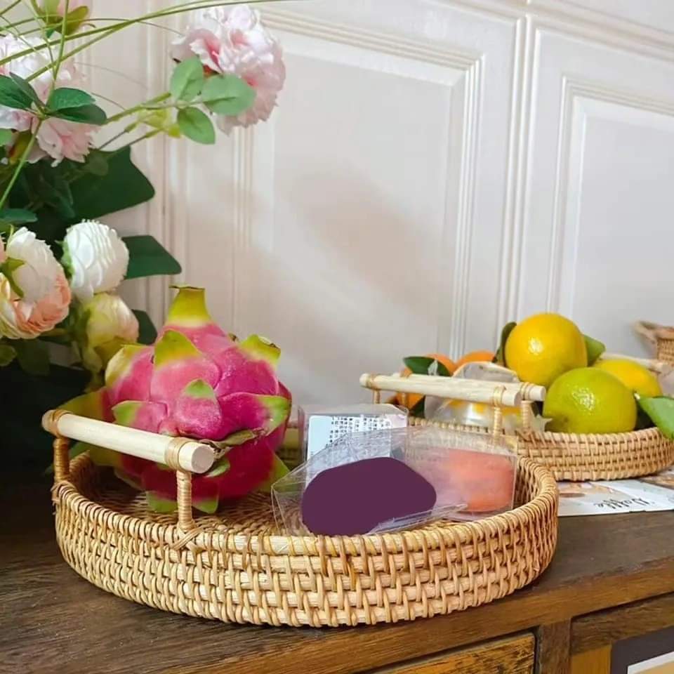 Frendorf | Handgewebtes Rattan Tablett
