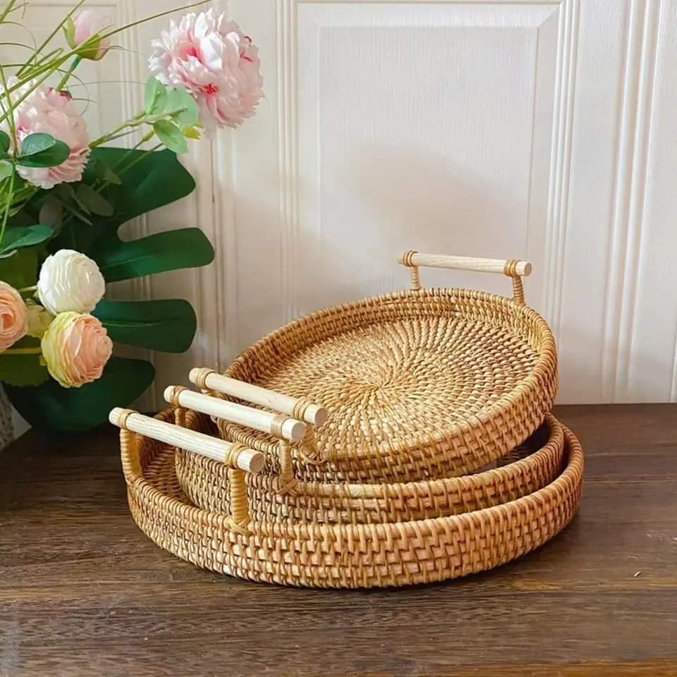 Frendorf | Handgewebtes Rattan Tablett