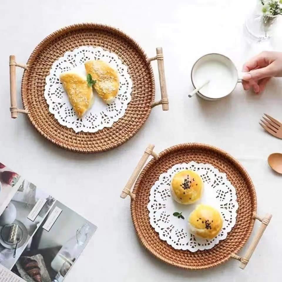Frendorf | Handgewebtes Rattan Tablett