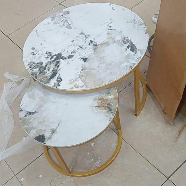 Frendorf | 2 Stück Marmor Tisch Nesting Tische