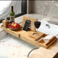 Erweiterbare Bambus-Badewanne/ Caddy-Tablett mit Ständern