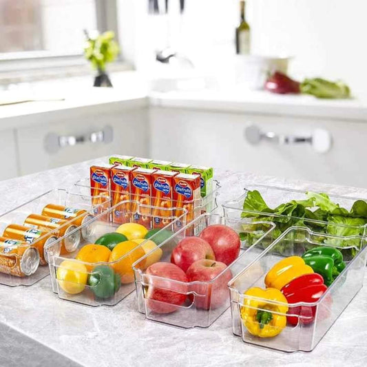 Frendorf | 3 Stück Lange Acryl Kühlschrank-Organizer
