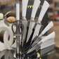 Frendorf | 9-teiliges Marmor Küchenmesser Set