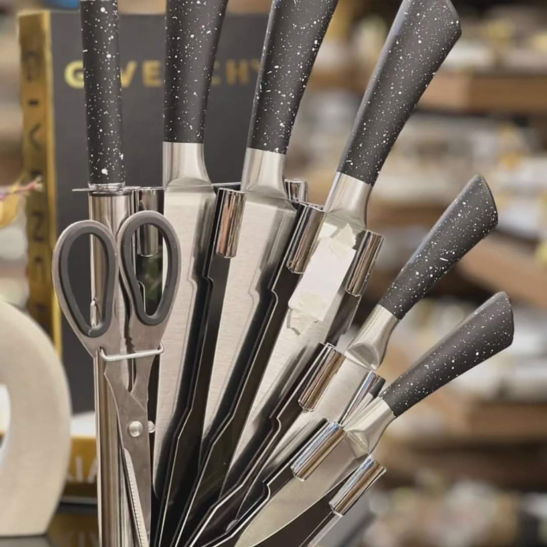 Frendorf | 9-teiliges Marmor Küchenmesser Set