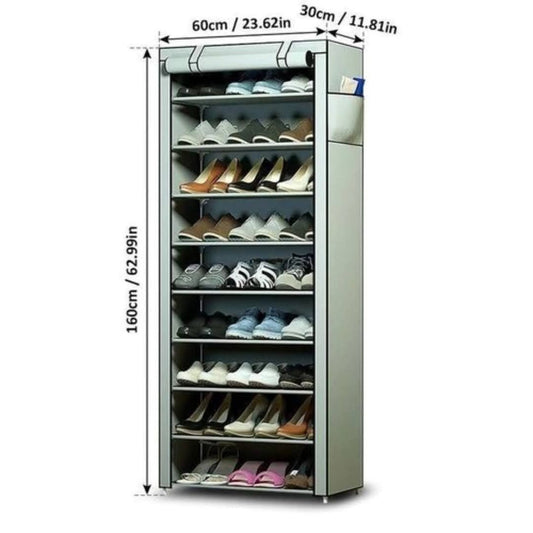 Frendorf | 10-lagiger Reißverschluss-Schuhschrank