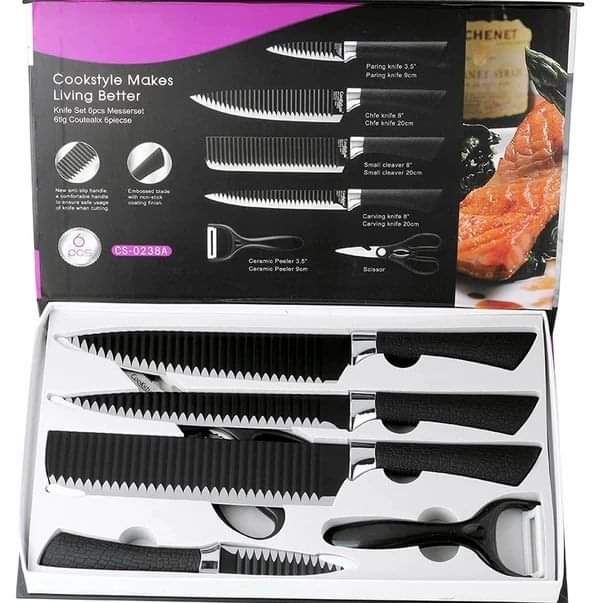 Frendorf | 6 Stück schwarze Messer