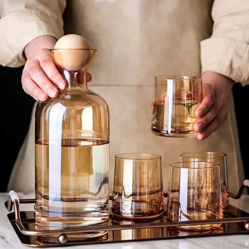 Frendorf | Gold Wein Dekanter & 6 Weingläser