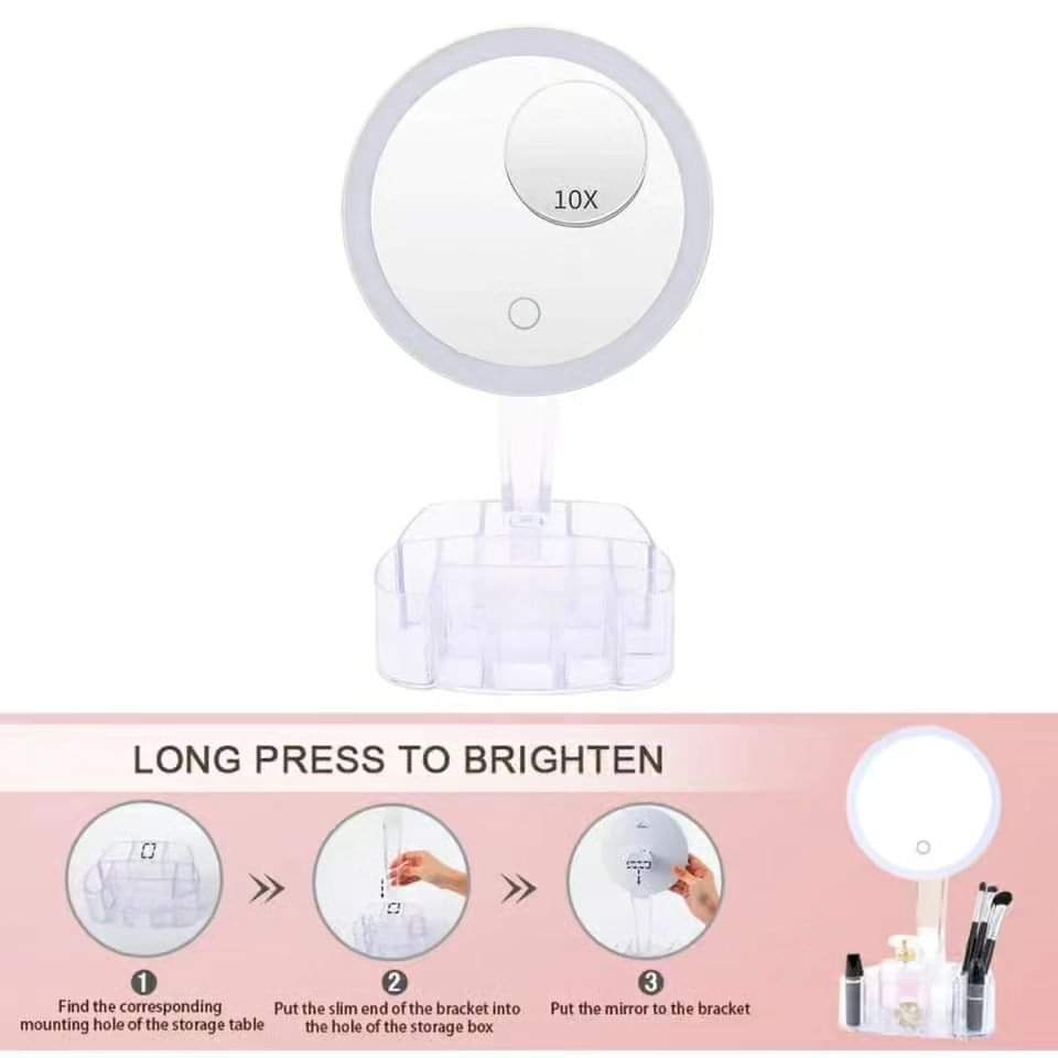 Frendorf | Led Makeup-Spiegel mit Aufbewahrungsbox