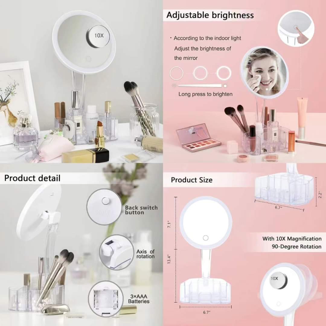 Frendorf | Led Makeup-Spiegel mit Aufbewahrungsbox
