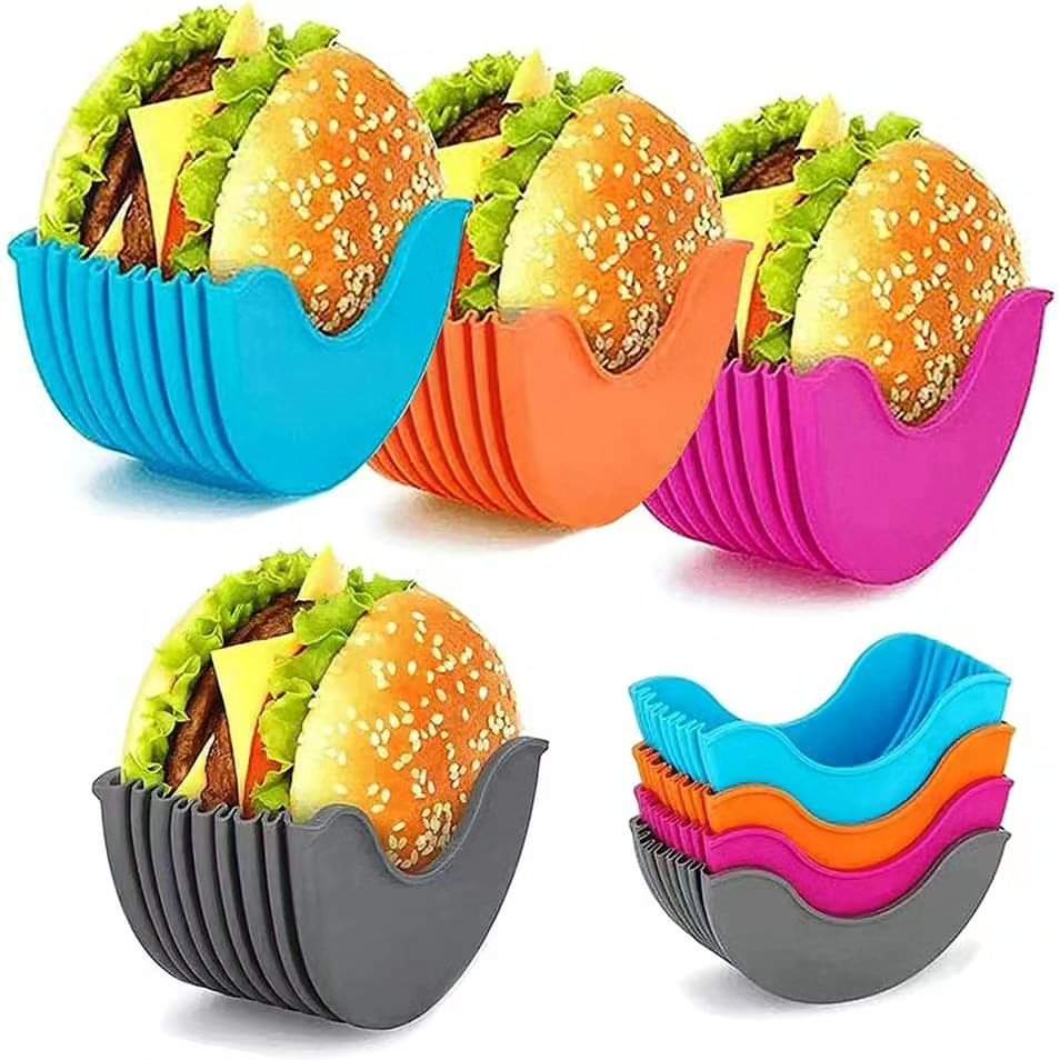 Frendorf | 4 Stück Wiederverwendbare Burger Halter Set