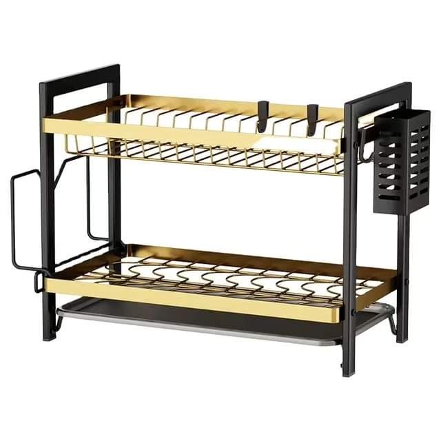 Frendorf | 2Tier Goldener Geschirrständer