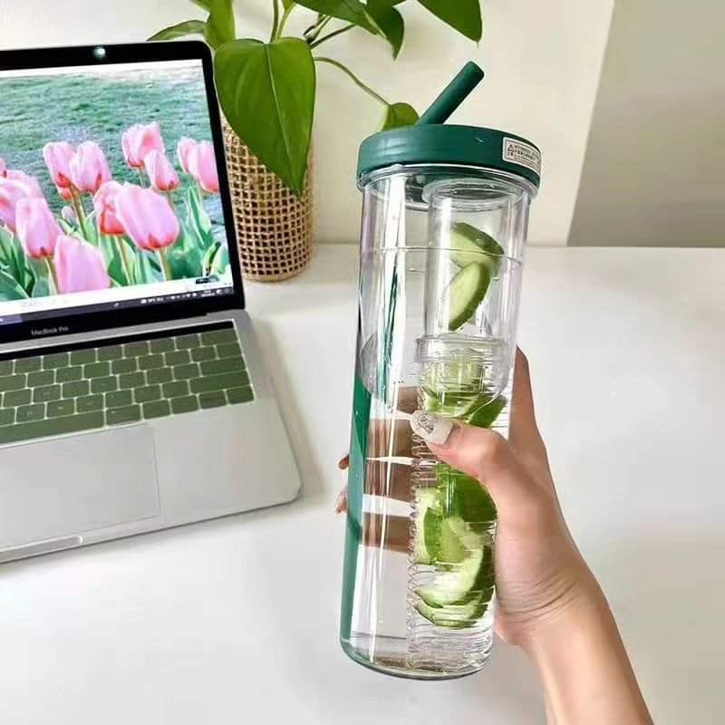 Frendorf | Wasserflasche mit faltbarem Strohhalm